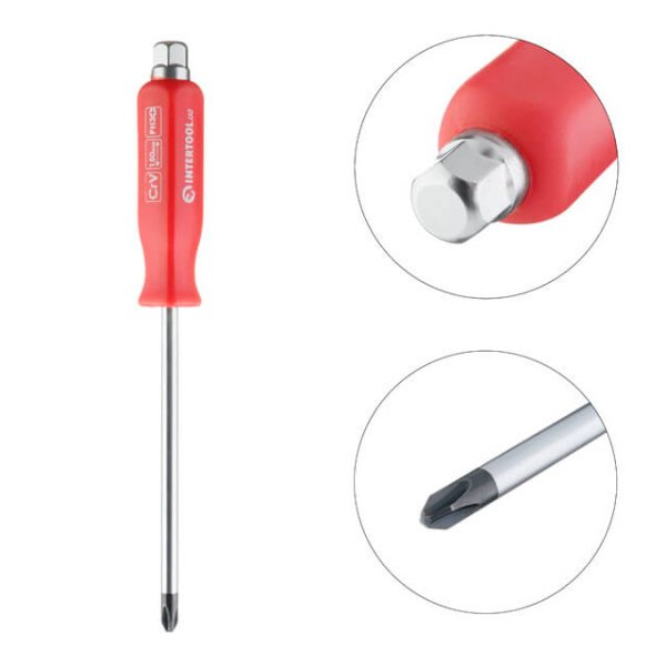 Викрутка шліцева PH3*150 мм, CrV INTERTOOL HT-0489
