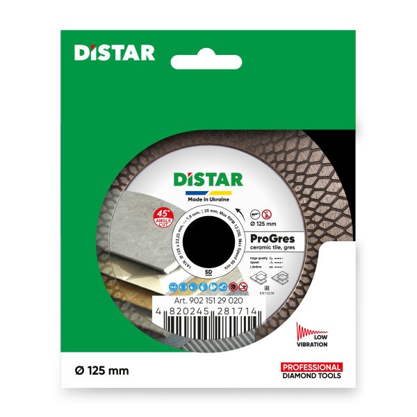 Круг алмазний вiдрiзний Distar 1A1R 125x1,9x8/20x22,23 PRO Gres