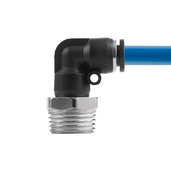 З'єднання цангове L-образне для поліуретанових та ін. шлангів 8 мм, 1/2" зовнішня різьба INTERTOOL PT-2342