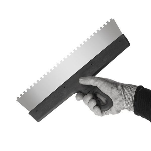 Шпатель із нержавіючої сталі, 350 мм, зуб: 6×6 мм INTERTOOL KT-2356