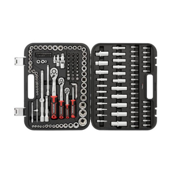 Набір інструментів STORM, 1/2" + 3/8" + 1/4", Cr-V, 171 од., головки: 4-32 мм, E4-E24, біти 74 од., подовж. головки: 4-22 мм, кейс INTERTOOL ET-8171