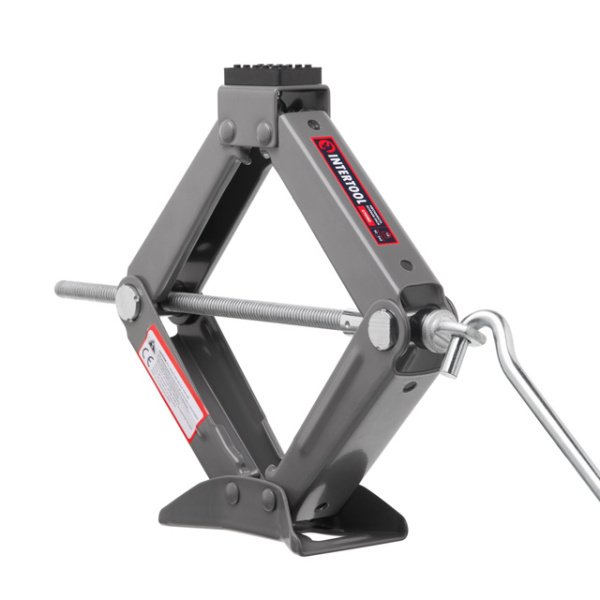 Домкрат механічний ромбоподібний 1т., гумовий упор., 92-340 мм INTERTOOL GT0180