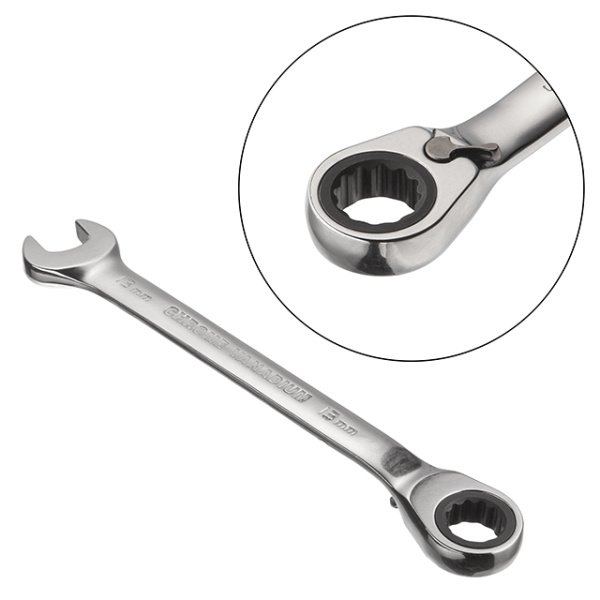 Ключ комбінований із тріскачкою 13 мм, CrV, PROF DIN3113 INTERTOOL XT-1313