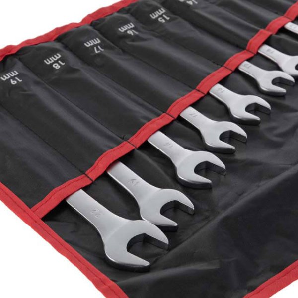 Набір ключів комбінованих, 15 шт., 6-19, 22 мм, Cr-V, чохол INTERTOOL HT-1204