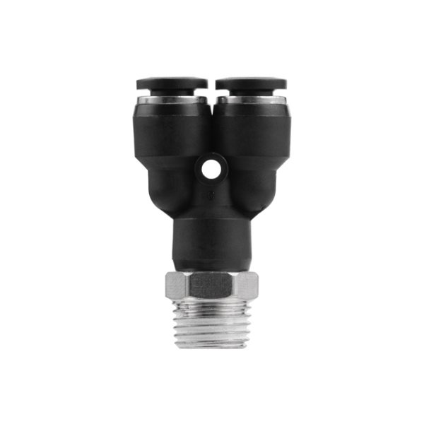 З'єднання цангове Y-образне для поліуретанових та ін. шлангів 6×6 мм, 1/4" зовнішня різьба INTERTOOL PT-2376