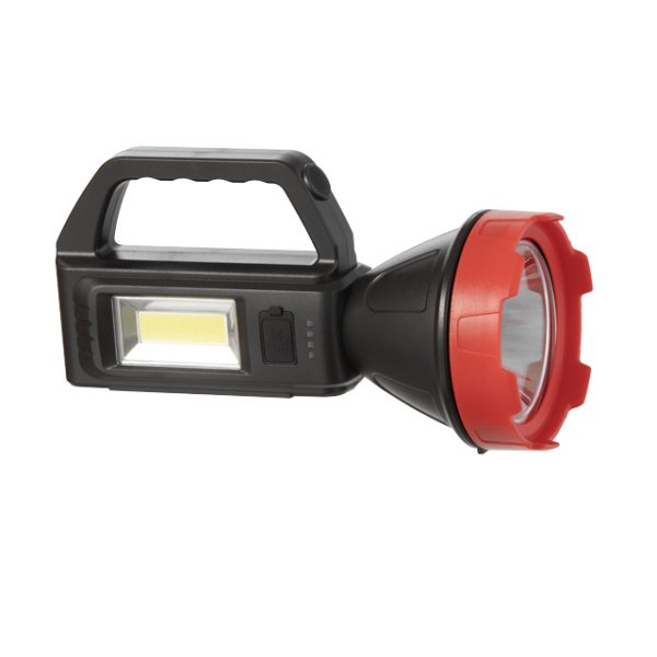 Ліхтар акумуляторний 1 LED + 1 COB, power bank, індикатор заряду, сонячна панель INTERTOOL LB-0107