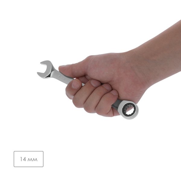 Ключ комбінований, з тріскачкою, 14 мм, Cr-V, професійний, DIN3113 INTERTOOL XT-1354