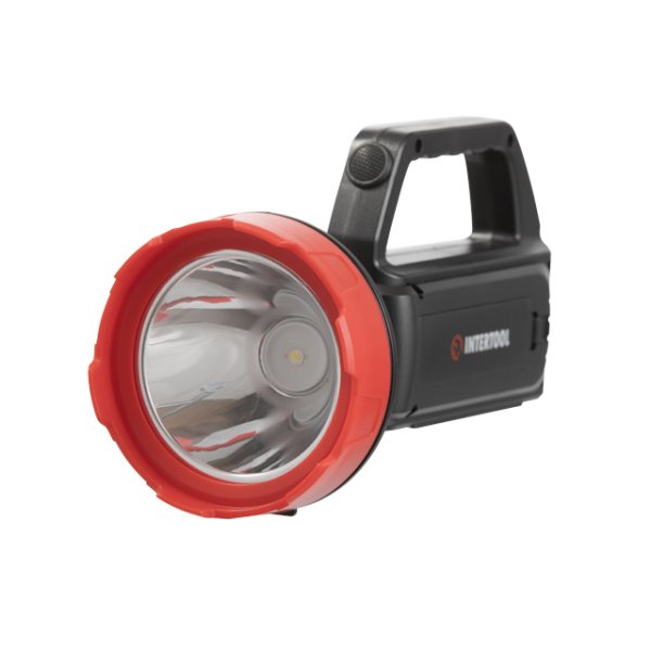 Ліхтар акумуляторний 1 LED + 1 COB, power bank, індикатор заряду, сонячна панель INTERTOOL LB-0107