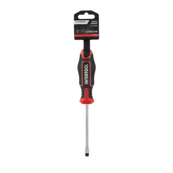 Викрутка шлицьова, SL6,0×100 мм, S2, STORM INTERTOOL VT-3410