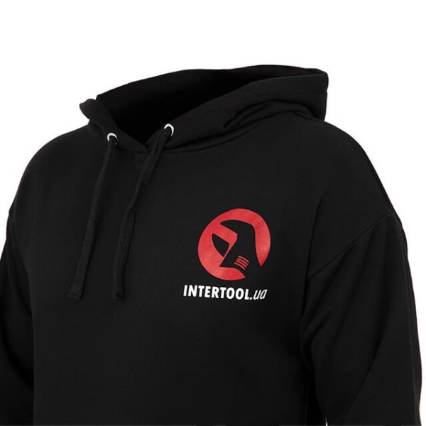 Худі INTERTOOL чорне, трикотаж, розмір S INTERTOOL SP-4003