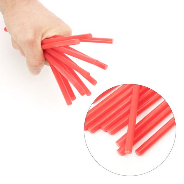 Комплект клейових стрижнів червоних, 7,4×200 мм, 12 шт. INTERTOOL RT-1044