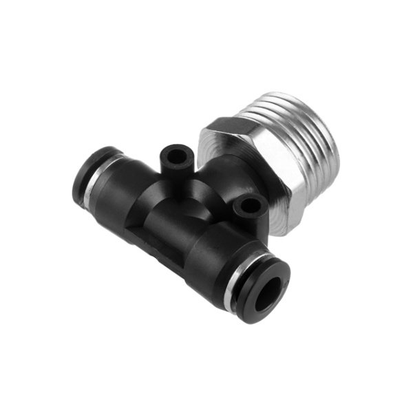 З'єднання цангове Т-образне для поліуретанових та ін. шлангів 6×6 мм, 1/2" зовнішня різьба INTERTOOL PT-2361