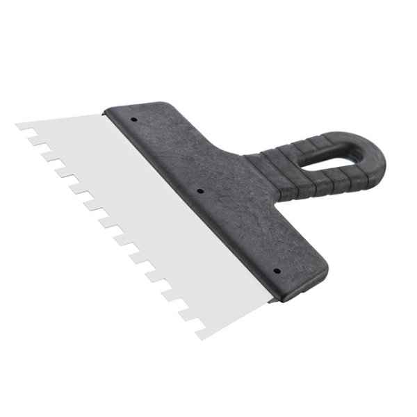 Шпатель із нержавіючої сталі, 200 мм, зуб: 8×8 мм INTERTOOL KT-2208