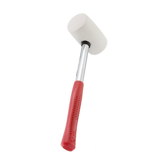 Киянка гумова 450 г, 65 мм, бiла гума, металева ручка INTERTOOL HT-0227
