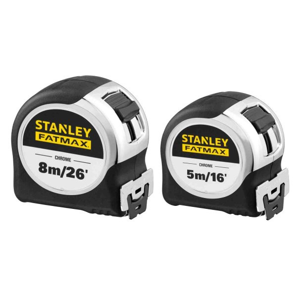 Рулетки вимірювальні FatMax®, 5м/16х25мм + 8/26х25, в хромованому корпусі STANLEY FMHT43041-0