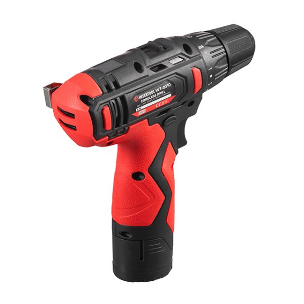 Дриль-шурупокрут акумуляторний, 12 В, 30 Nm, 0-350/0-1300 об/хв, патрон 0,8-10 мм, 2,0 Аг INTERTOOL WT-0310