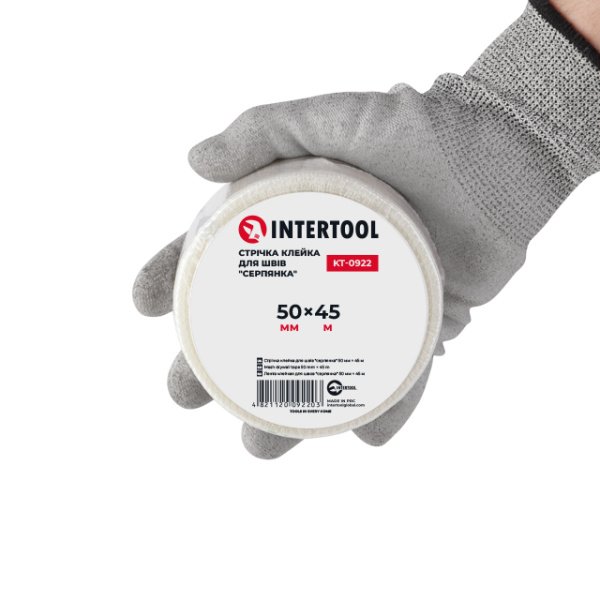 Стрічка клейка для швів "серпянка", 45 м, 50 мм INTERTOOL KT-0922
