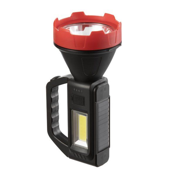 Ліхтар акумуляторний 1 LED + 1 COB, power bank, індикатор заряду, сонячна панель INTERTOOL LB-0107