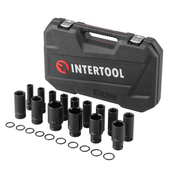 Набір головок ударних подовжених 1/2", 15 од., 10-32 мм, Cr-Mo, STORM INTERTOOL ET-8504