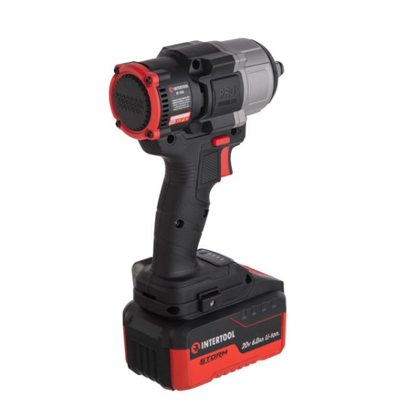 Гайкокрут ударний акумуляторний з безщітковим двигуном 20 В, 800 Nm, 0-950/1500/2200 об/хв, 0-1300/1850/2900 уд/хв, 1/2", без ЗП та АКБ INTERTOOL WT-9368