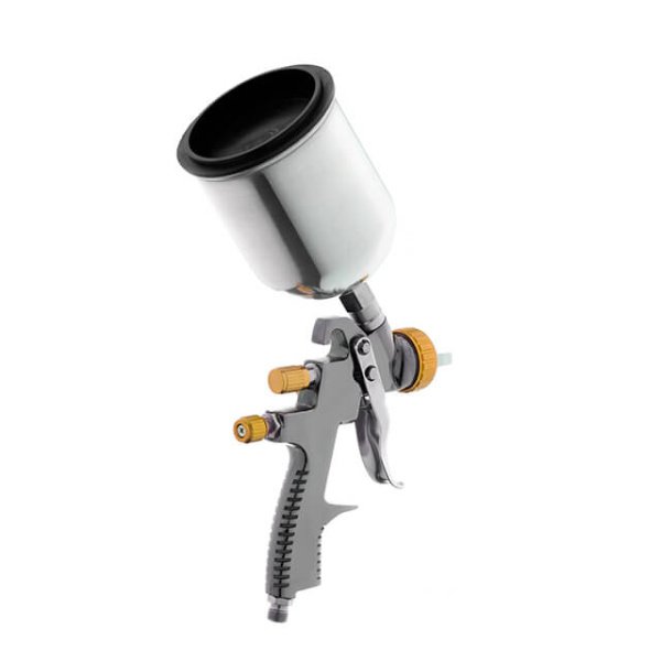 Фарбопульт пневматичний LVLP BRONZE, професійний, форсунка: 1,8 мм, верхній металевий бачок: 600 мл, 1,5 бар INTERTOOL PT-0135