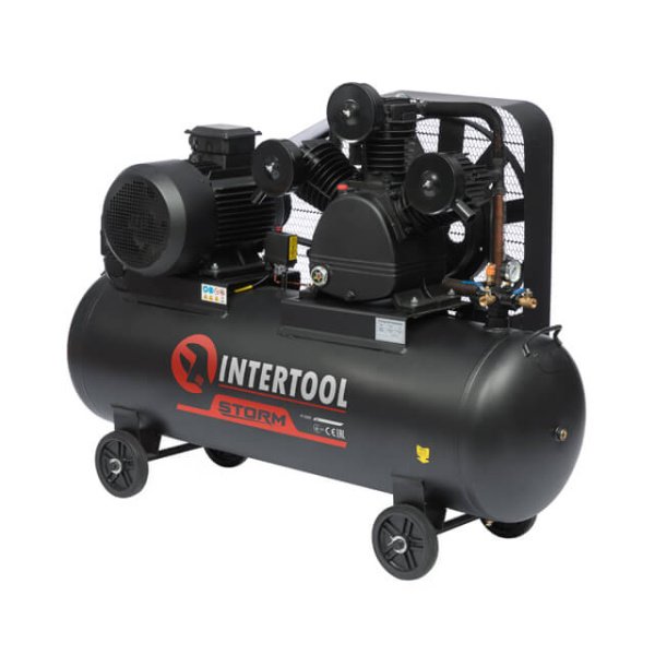 Компресор 300 л, 11 кВт, 380 В, 10 aтм, 1600 л/хв., 3 циліндри INTERTOOL PT-0050