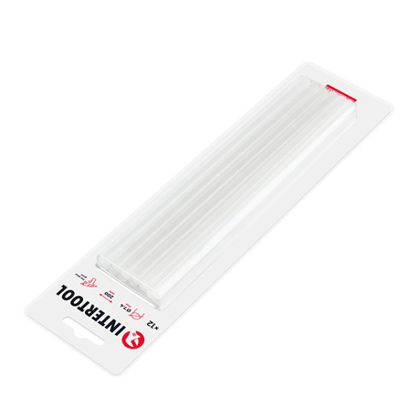 Комплект стрижнів клейових флуоресцентних 7,4 мм * 200 мм, 12 шт INTERTOOL RT-1040