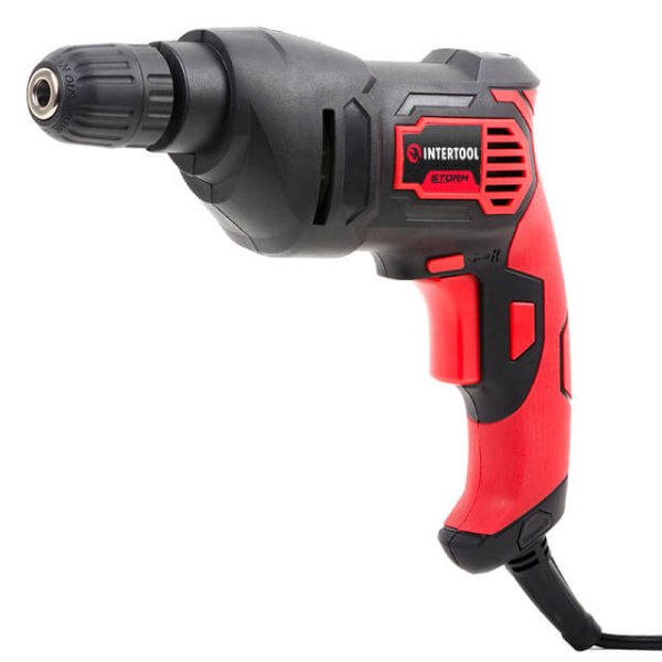 Дриль електричний, 0,5 кВт, 0-2400 об/хв, 0,8-10 мм, швидкозатискний патрон, реверс INTERTOOL WT-0115