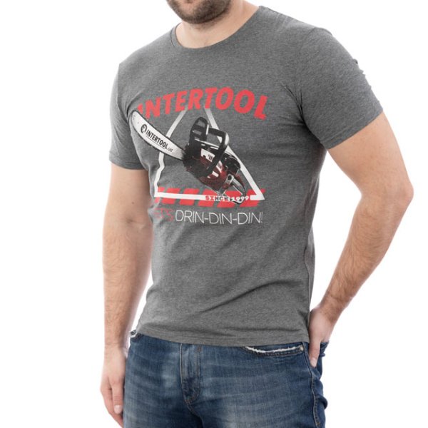 Футболка темно-сіра XXL 95% бавовна 5% спандекс INTERTOOL SP-2235