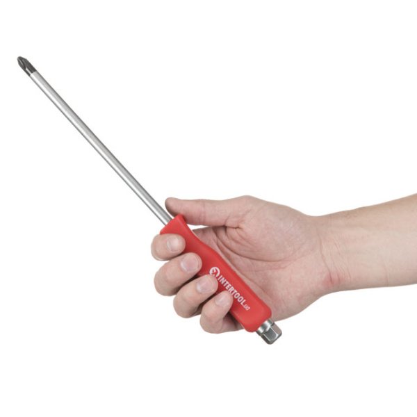 Викрутка шліцева PH4 * 200 мм Cr-V INTERTOOL HT-0490