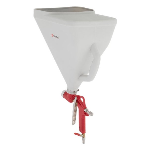 Розпилювач штукатурний пневматичний, форсунки: 4, 6, 8 мм, верхній пластиковий бачок, 9000 мл, 3-6 атм INTERTOOL PT-0403