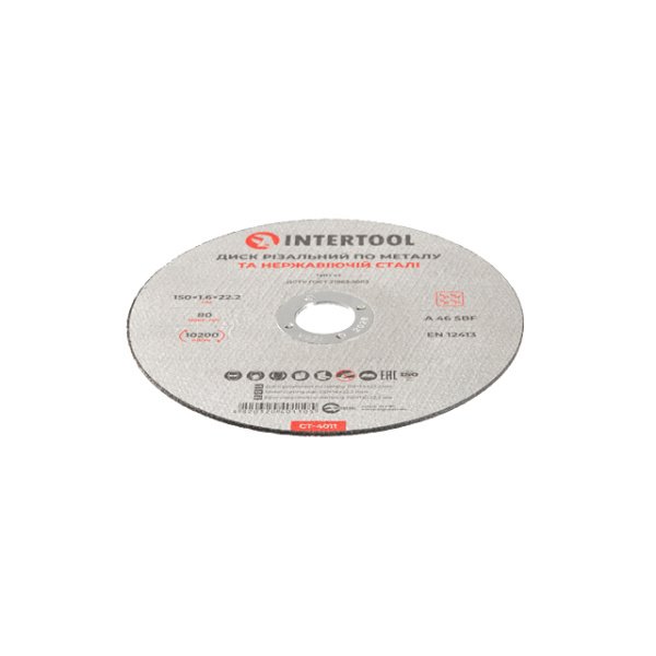 Диск відрізний по металу 150x1.6x22.2 мм INTERTOOL CT-4011