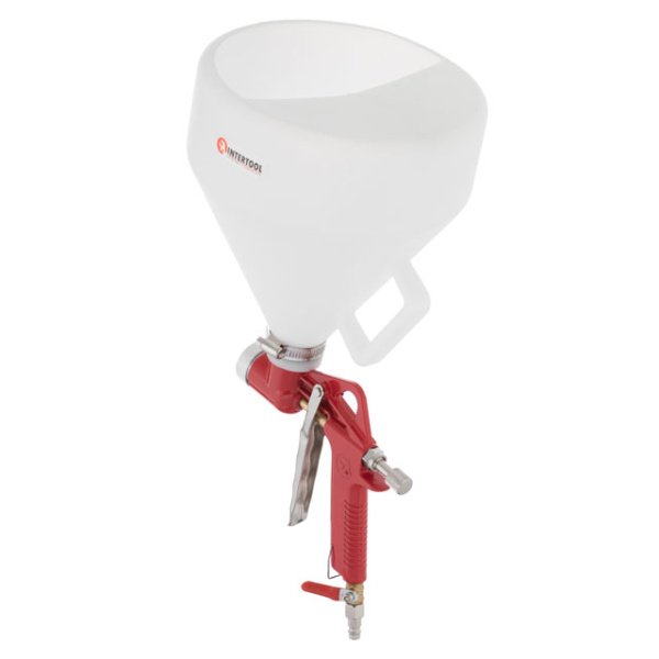 Розпилювач штукатурний пневматичний, форсунки: 4, 6, 8 мм, верхній пластиковий бачок, 7000 мл, 3-6 атм INTERTOOL PT-0402