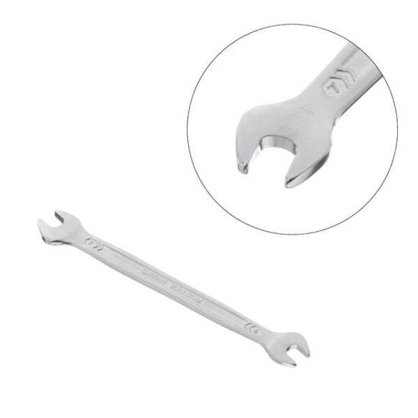 Ключ ріжковий 6х7 мм Cr-V, покриття сатин-хром, PROF DIN3113 INTERTOOL XT-1106