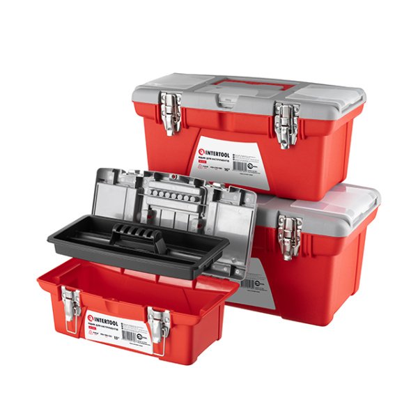 Комплект ящиків для інструментів з метал. замками, 3 шт. (BX-0513 13", BX-0516 16", BX-0518 18") INTERTOOL BX-0503