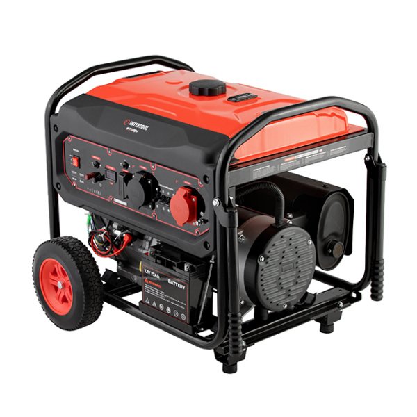 Генератор бензиновий 9/10 кВт, 400/230 В, DUAL POWER, бак 25 л, електро/ручний старт, мідна обмотка, STORM INTERTOOL DT-1196