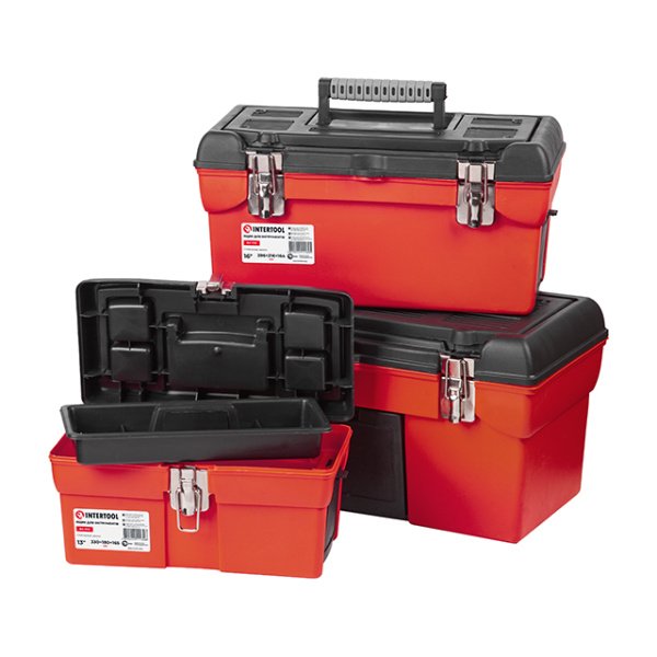 Комплект ящиків для інструментів з метал. замками, 3 од. (BX-1113 13", BX-1116 16,5", BX-1119 19") INTERTOOL BX-0006