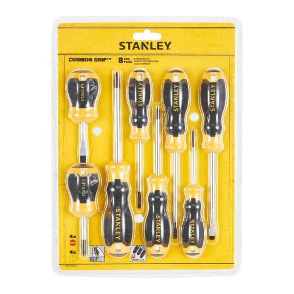 Набір з восьми викруток CushionGrip STANLEY STHT16167-0