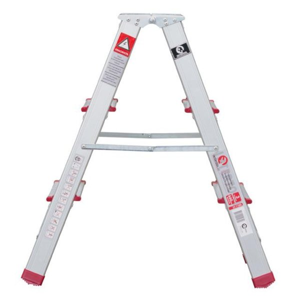 Драбина алюмінієва двостороння, 3 сходинки, висота: 668 мм, 150 кг INTERTOOL LT-1103