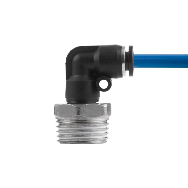 З'єднання цангове L-образне для поліуретанових та ін. шлангів 6 мм, 1/2" зовнішня різьба INTERTOOL PT-2341