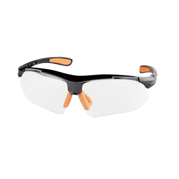 Окуляри захисні, прозорі, лінзи полікарбонат, заушники чорні нейлонові, гумова накладка на ніс, захист від удару INTERTOOL SP-0092