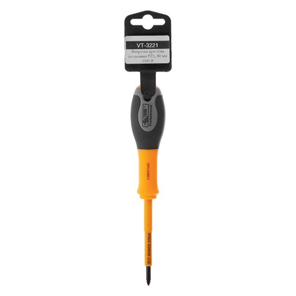 Викрутка хрестова ізольована PZ1, 80 мм 1000 В INTERTOOL VT-3221