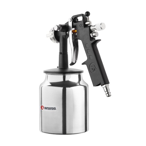 Фарбопульт пневматичний HP, форсунка 1.5 мм, нижній металевий бачок 1000 мл, 5 бар INTERTOOL PT-0211