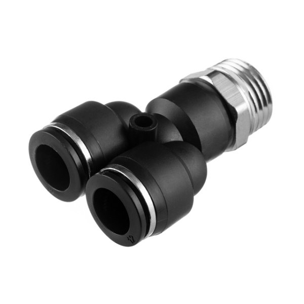 З'єднання цангове Y-образне для поліуретанових та ін. шлангів 12×12 мм, 1/2" зовнішня різьба INTERTOOL PT-2389