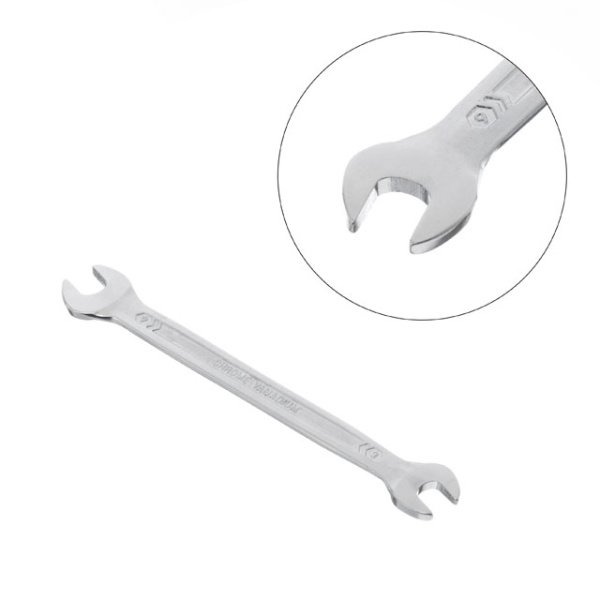 Ключ ріжковий, 8-9 мм, Cr-V, покриття: сатин-хром, DIN3110, STORM INTERTOOL XT-1108