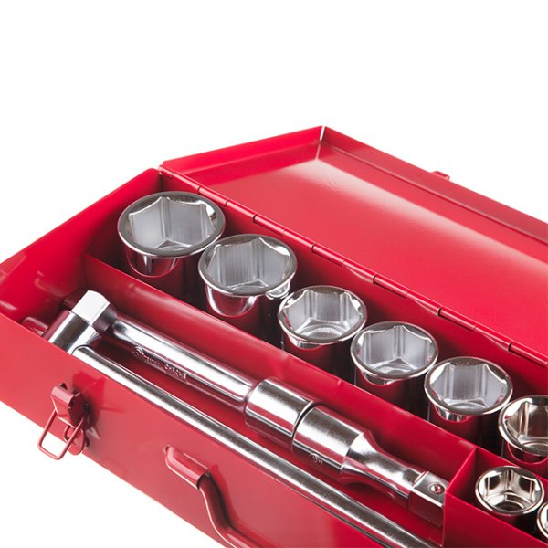 Набір інструментів, проф., 3/4", Cr-V, 20 од., головки: 19-50 мм, металевий кейс INTERTOOL ET-6024