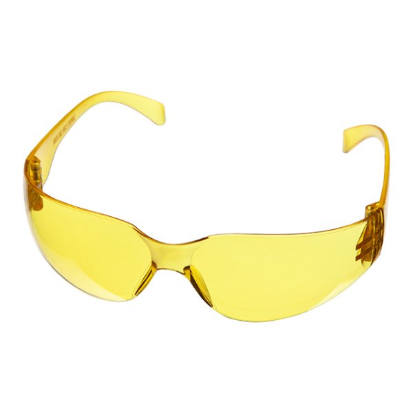 Окуляри захисні, жовті, лінзи полікарбонат, заушники полікарбонат, захист від удару INTERTOOL SP-0084