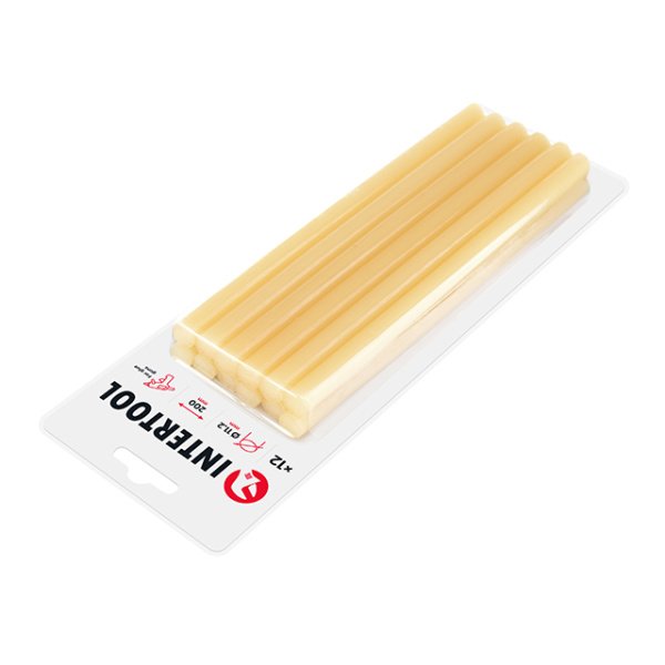 Комплект клейових стрижнів жовтих, 11,2×200 мм, 12 шт. INTERTOOL RT-1021