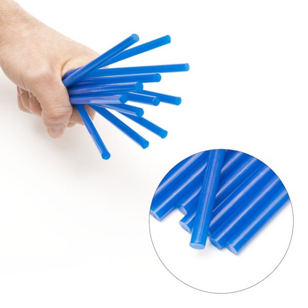 Комплект клейових стрижнів блакитних, 7,4×200 мм, 12 шт. INTERTOOL RT-1055