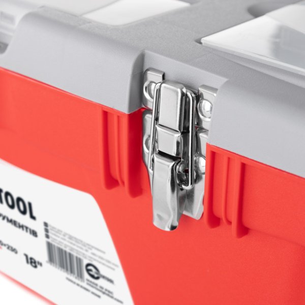 Ящик для  інструментів з металевими замками, 18" 480*250*230мм INTERTOOL BX-0518